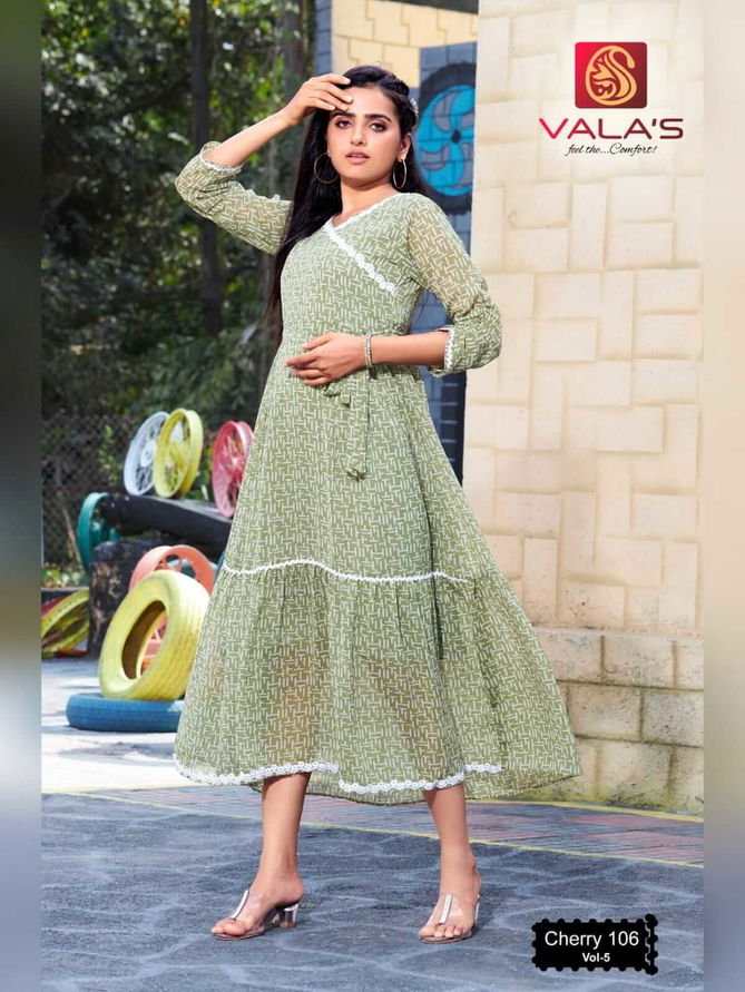 Valas Cherry 5 New Stylish Designer Party Wear Georgette Kurti Collection